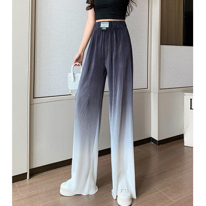 Gradient High Waist Casualwide Leg Pants Gradient Color High Waist Casual Loose Pants