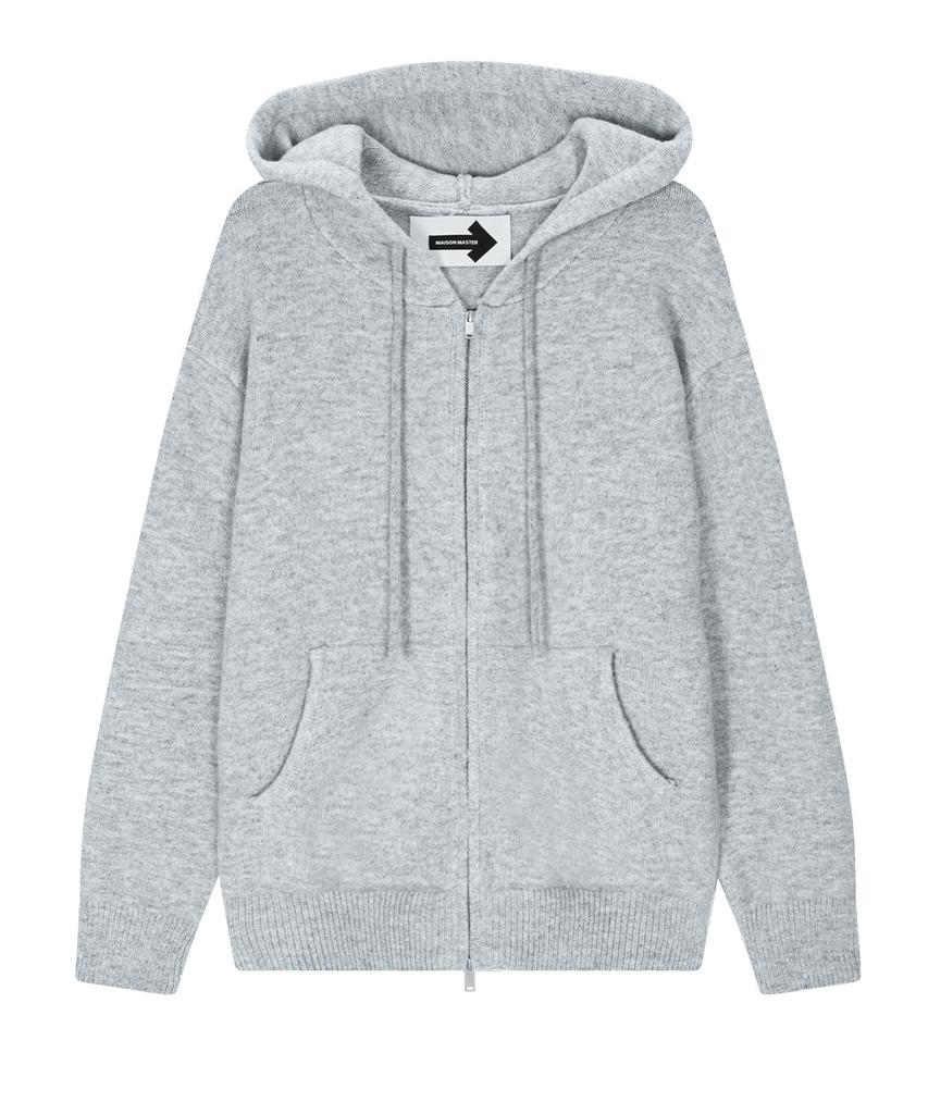 Maison Master Hooded Zip-Up Cardigan Black