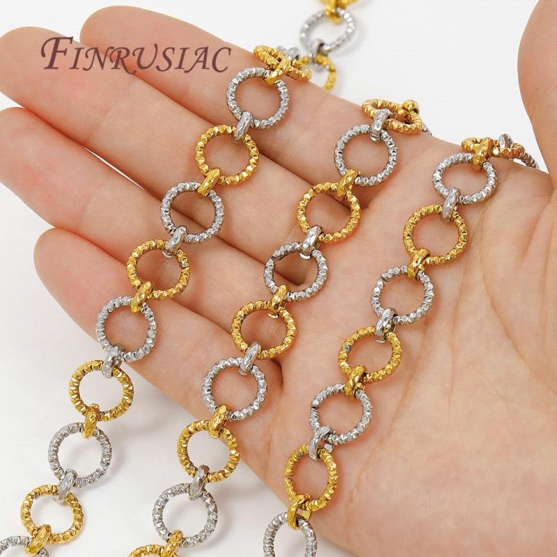 0.5-1 Meter Gold Stainless Steel Chain Chain Multi Styles O Thick Cable Curb Chains For Necklaces Bracelets DIY Jewelry Making