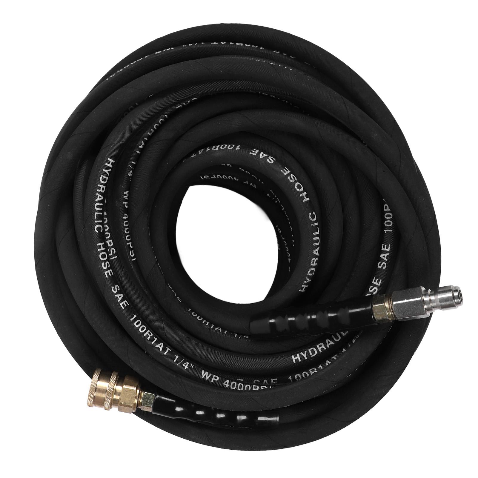 Tuyau de nettoyeur haute pression 100 pieds 3 Celsius 8 pouces 4200 PSI Raccord rapide Tuyau de nettoyeur haute pression pour usage domestique et commercial Fil à haute résistance