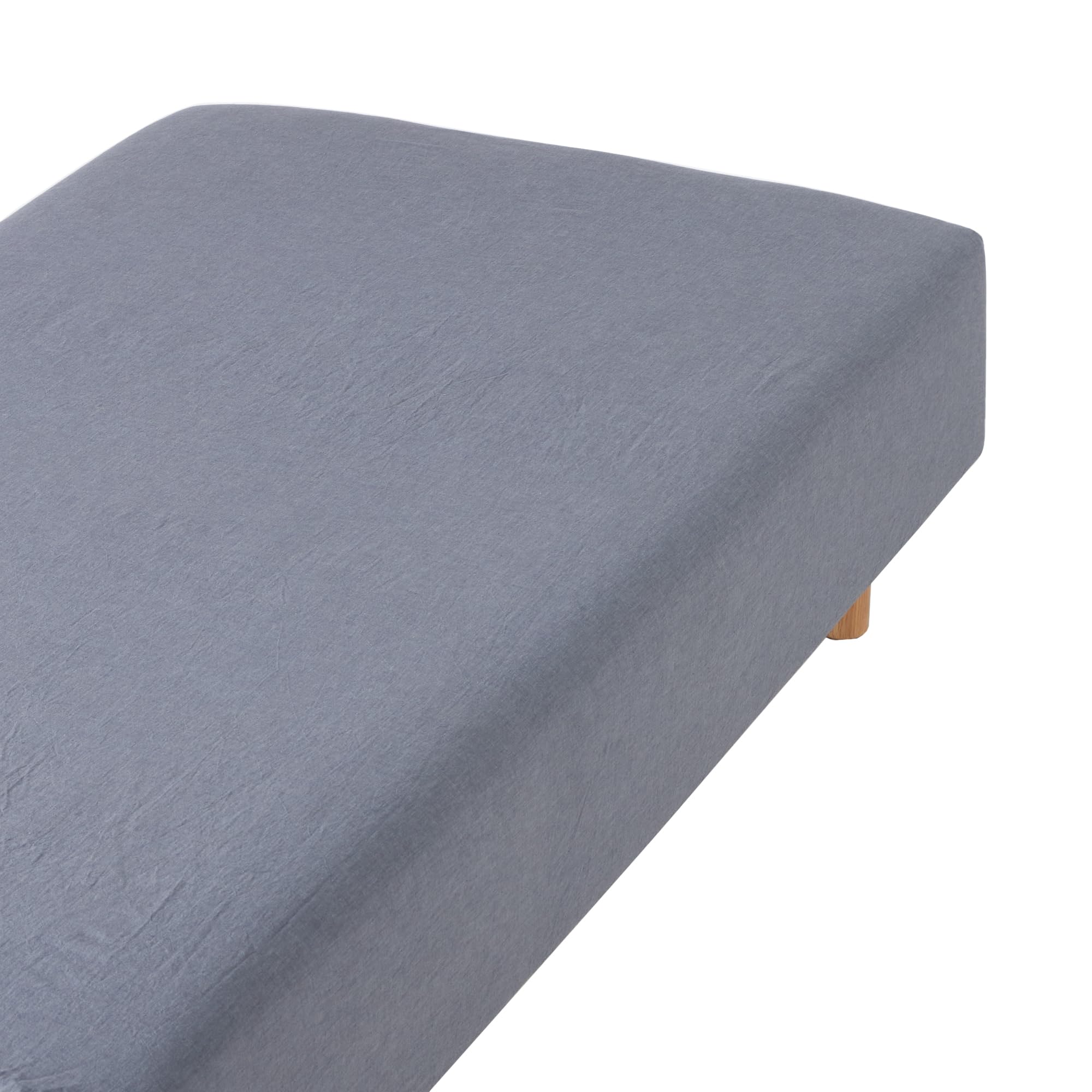 

MUJI Washed Fitted Sheet S Navy 84232916