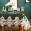 1pcs No-rinse Tablecloth Oil Wax Lace Tablecloth Anti Oil Anti Fouling Protective Pad Waterproof Heat-resistant Dining Table Mat Easy To Maintain