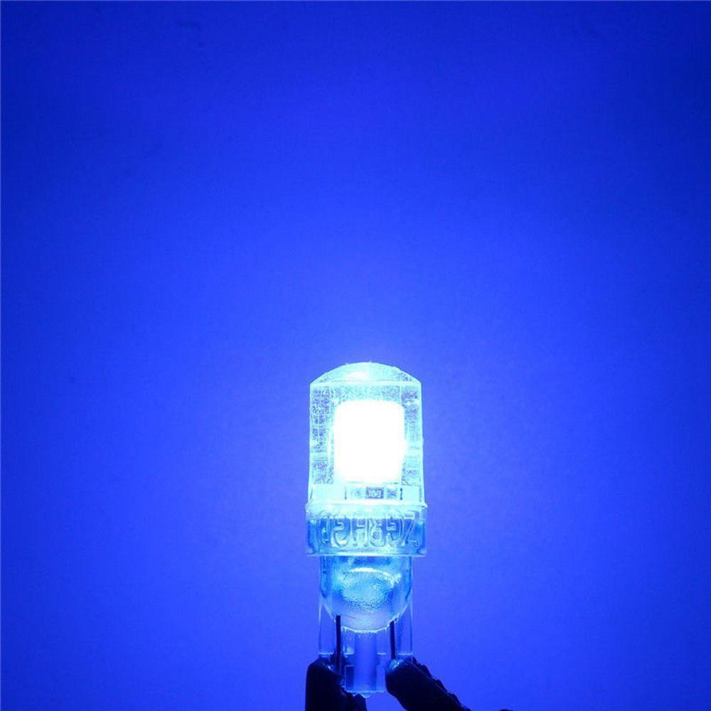2Pcs T10 194 W5W Super Bright Lamp Silica COB LED Car License Plate Light Width Bulb Ice Blue DC 12V