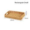 Food Plate Handwoven Plastic Rattan Storage Tray Round Shape Fruit Vegetable Cake Imitation Wicker Rattan Threads Basket