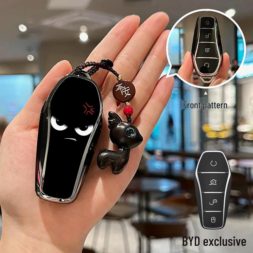 Key Case for BYD Han EV, Song Plus, Dolphin, Tang DMI, Qin L, Yuan Pro, Seagull 05 - Protective Car Key Shell