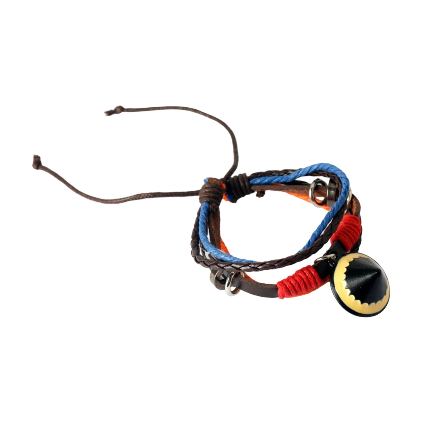 

Multi-Strand Colorful Alloy Bracelet Featuring A Enamel Green Charm One Size