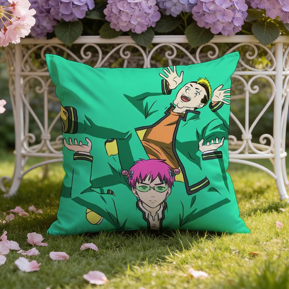 The D-Disastrous Life of S-Saiki K Cushion Cover Home & Car Dual-Scene Pillow Cover: Reversible for Premium Comfort