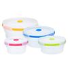 Portable Silicone Folding Bowl Round Sealed Fresh-keeping Travel Instant Fruit Bowls Microwave Oven Lunch Box.