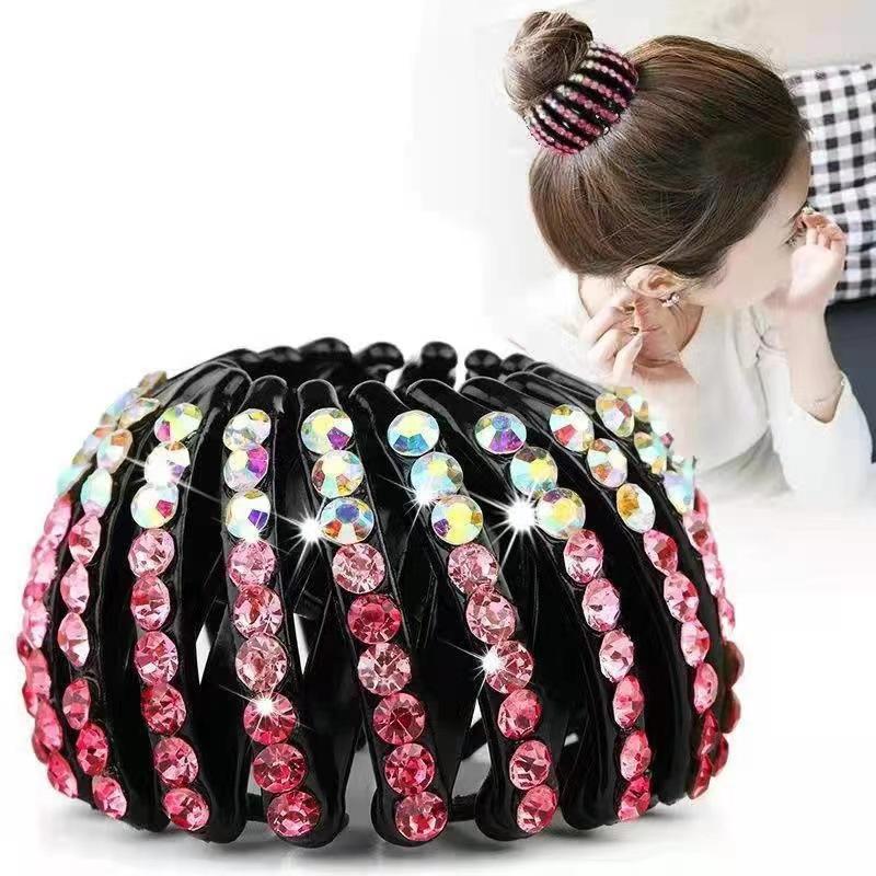 New Fashion Girls Hair Claw Women Hair Clamp Grab Barrettes Korean Fake Crystal Hair Pin Tail Horsetail Buckle Hair Clip Hair Accessories
