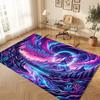 Space Cosmic Theme Crystal Velvet Floor Rug Personalized Custom Name Text Warm Carpet Home Decoration