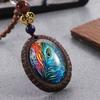 Handmade Fish Jewelry Mala Buddhist Nepal Pendant Necklace Long Necklace Wood Beads