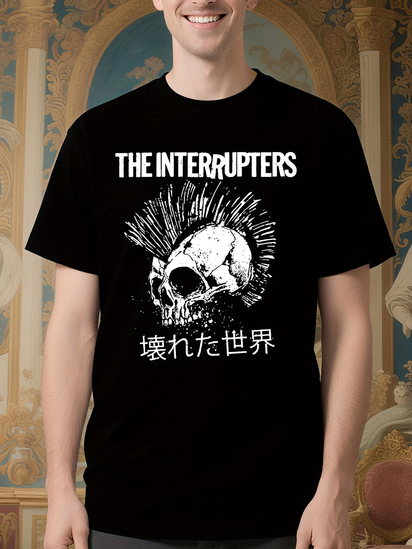 THE INTERRUPTERS Graphic Black Cotton Tshirt - Skull and ... S