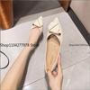 Fashion Flats Shoes Women Pointed Toe Soft Leather Black Beige Lady Fashion Flats Round Buckle Flat Sole Large Size 42 43 Loafers
