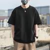 Erkekler için pamuklu t-shirt büyük boy temel tişört damla omuzlu tişört streetwear üstleri Tee artı boyutu