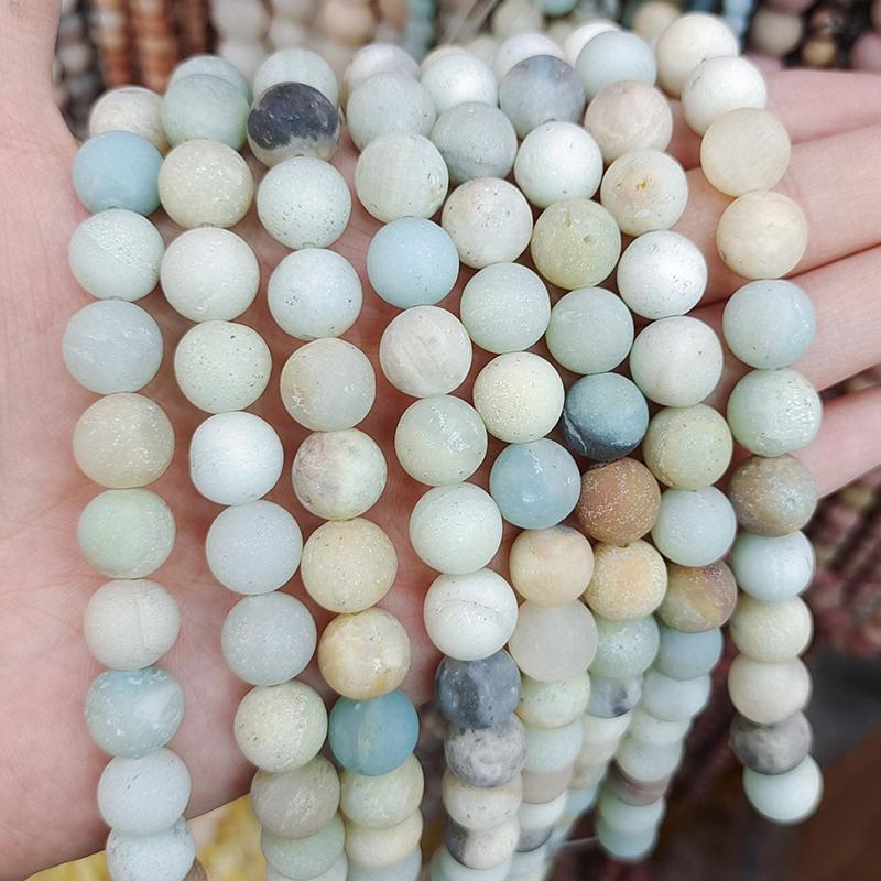 6/8/10mm Matte Stone Beads Natural Stone Beads Round Loose Spacer Beads For Jewelry Making DIY Bracelet Necklace Accessories