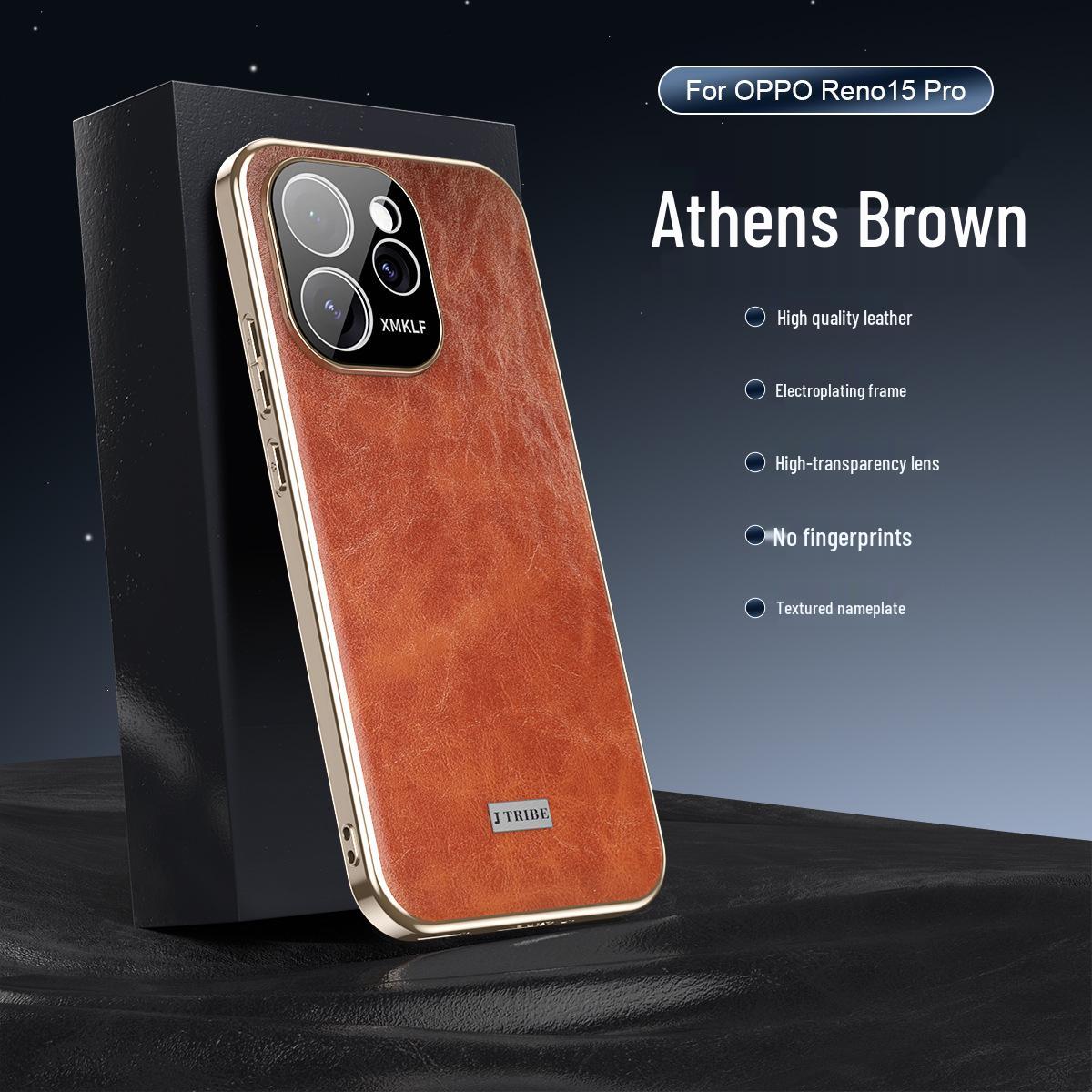 

Oppo Reno15 Lens Full Coverage Electroplated Leather Protective Case Reno 15 Pro