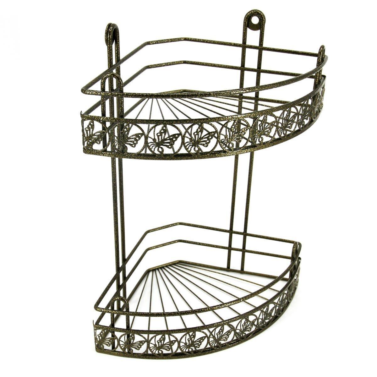 

Полка Розенберг Рус-385284-2 Ванная 2-х ярусная Угловая Премиум