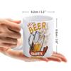 1pc 11oz Double-Sided Printed Ceramic Mug for Beer Fans, Perfect Daily Cup and Fun Surprise Gift