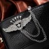 Honeybee Pentagram Crown Brooch with Musical Note Tassel Lapel Pin