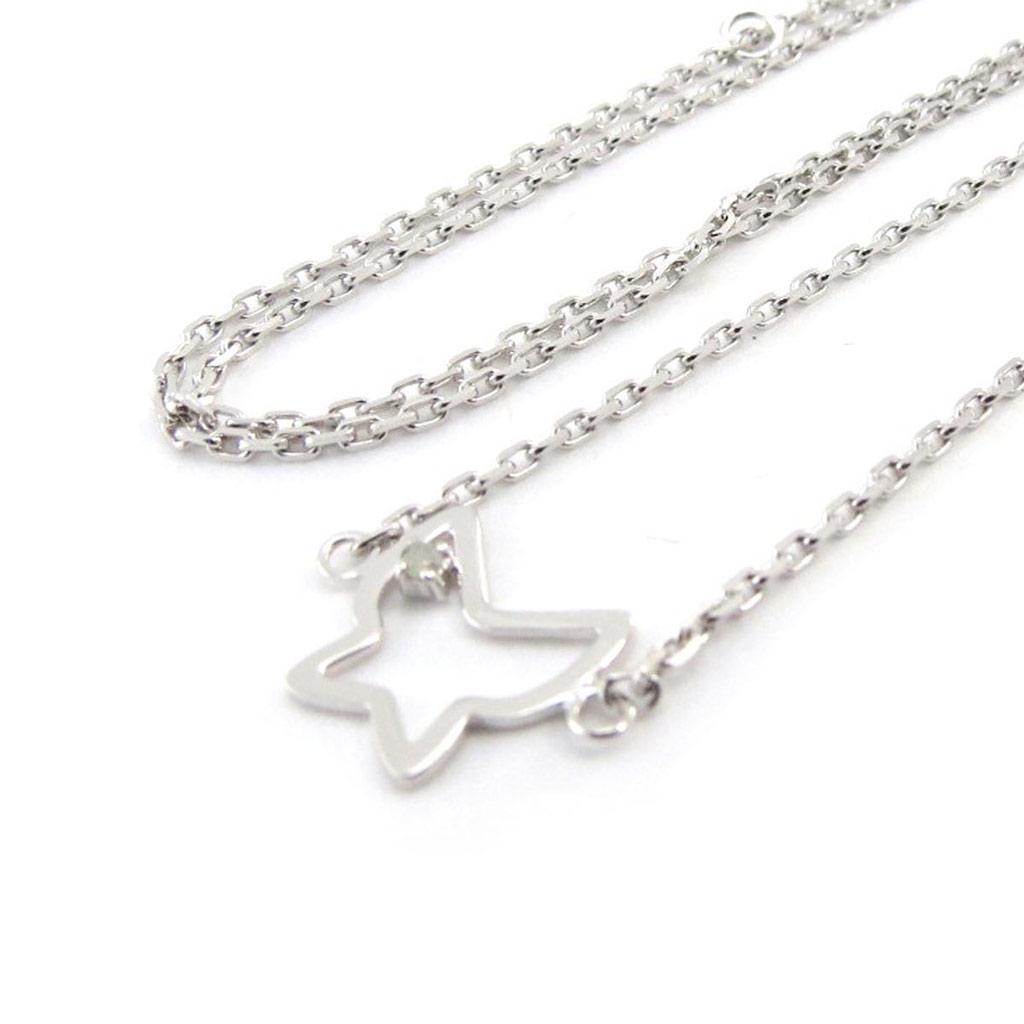 Les Trésors De Lily [G6442] - Silver-white 'Butterfly' Silver Necklace (rhodium-plated) - 10x10 Mm