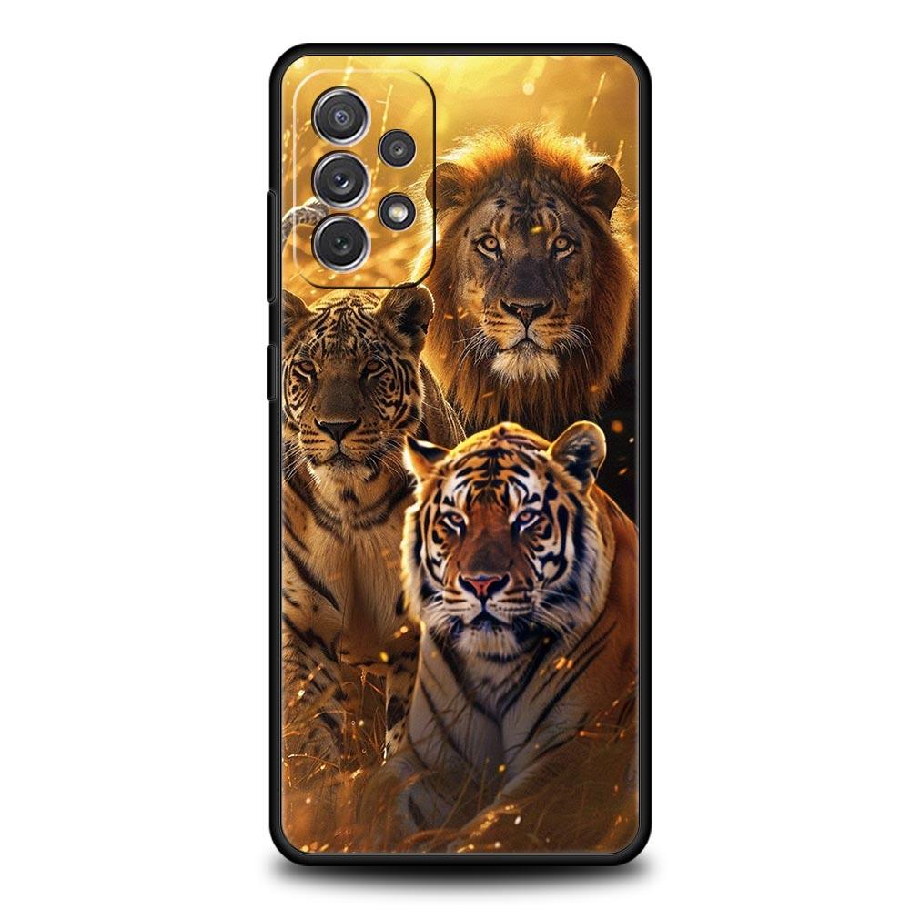 Cool Animal Tiger Lion Case for Samsung A57 A37 A51 A71 A21S A17 A11 A15 A25 A41 A23 A33 A53 A73 A07 A05S A13 A35 A55 5G Cover