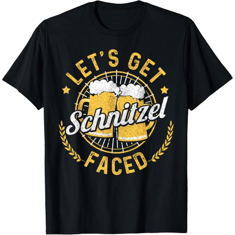 Let s Get Schnitzel Faced Oktoberfest German Funny Gift T-Shirt XXXXXL чёрный