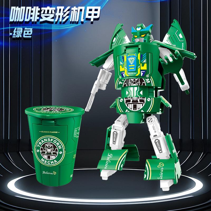 Deformable Mecha Robot Warrior Posable Joints Creative Instant Noodle Coffee Model Transforming Toy For Hobby Collectors