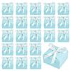 30sets Square Folding Paper Gift Boxes for Presents Candies Cookies Wrapping with Polyester Ribbon Sky Blue 9x9x5cm