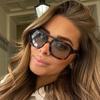 Retro Square Sunglasses Women Men New Trends Double Beam Yellow Big Sun Glasses Female Oversized Eyewear Shades UV400