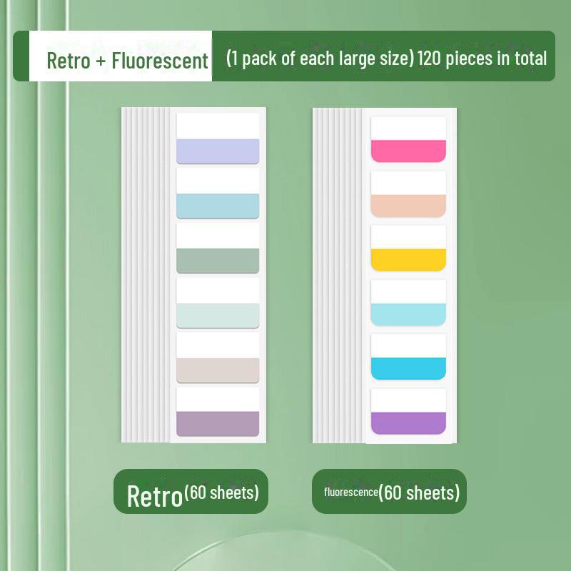 Custom Morandi Index Label Sticky Notes – Fluorescent Bookmarks for Students