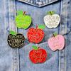 Xiaobudian Brooch Pin, Enamel Teacher-Themed Fruit Shape Lapel Lightweight Outfit Badge for Teachers Day Graduation