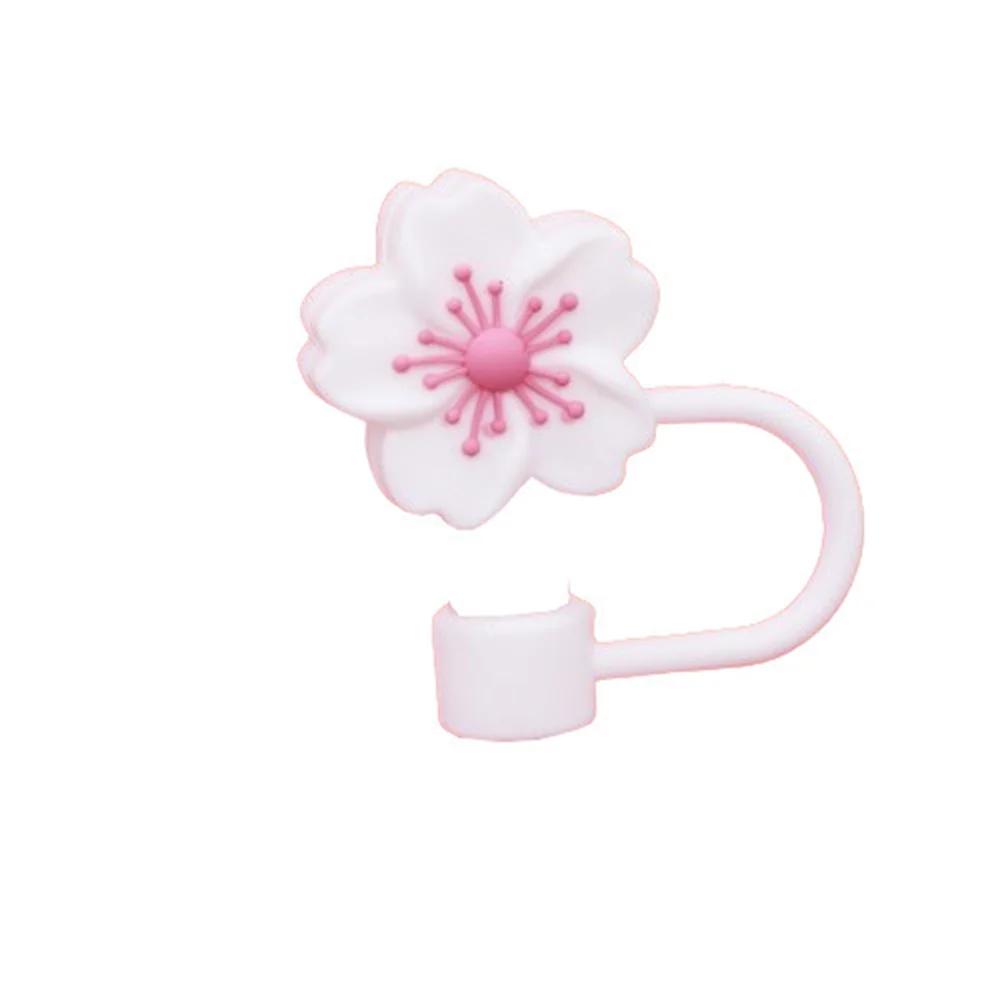 Tapa para Pajita con Forma de Flor de 10 mm/0,4 pulgadas Compatible con Vaso Stanley de 30 y 40 Oz Tapa de Pajita de Flor de Silicona Suave