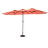 14.8 Ft Double Sided Outdoor Umbrella Rectangular Large with Crank ( Orange )(No Base)