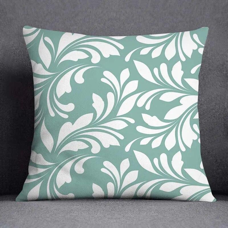 45x45cm Fresh Green Simple Geometric Pillow Cover Living Room Sofa Office Seat Car Waist Cushion   Home Decoration