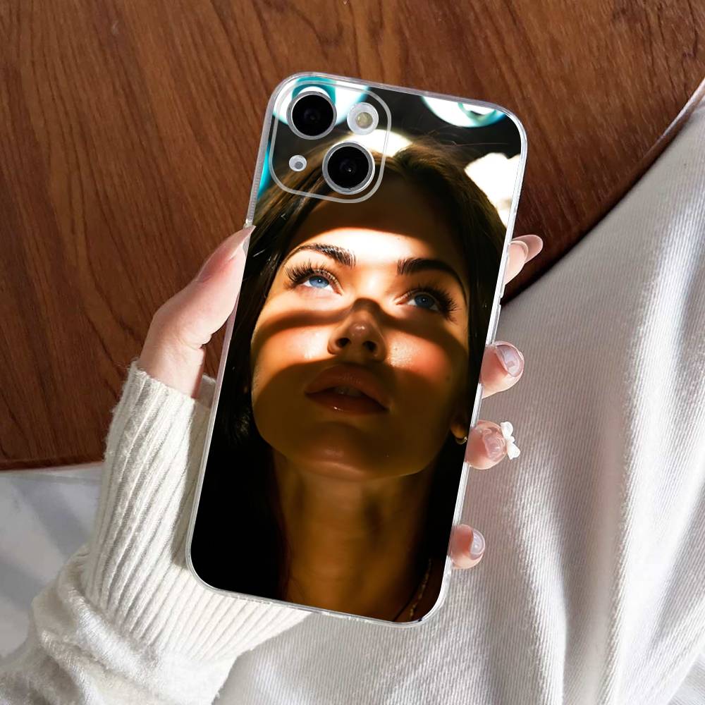 Schauspielerin M-Megan Fox Model Transparente Handyhülle Für IPhone 16 15 14 13 12 11 Pro Max Plus Weiche Hülle