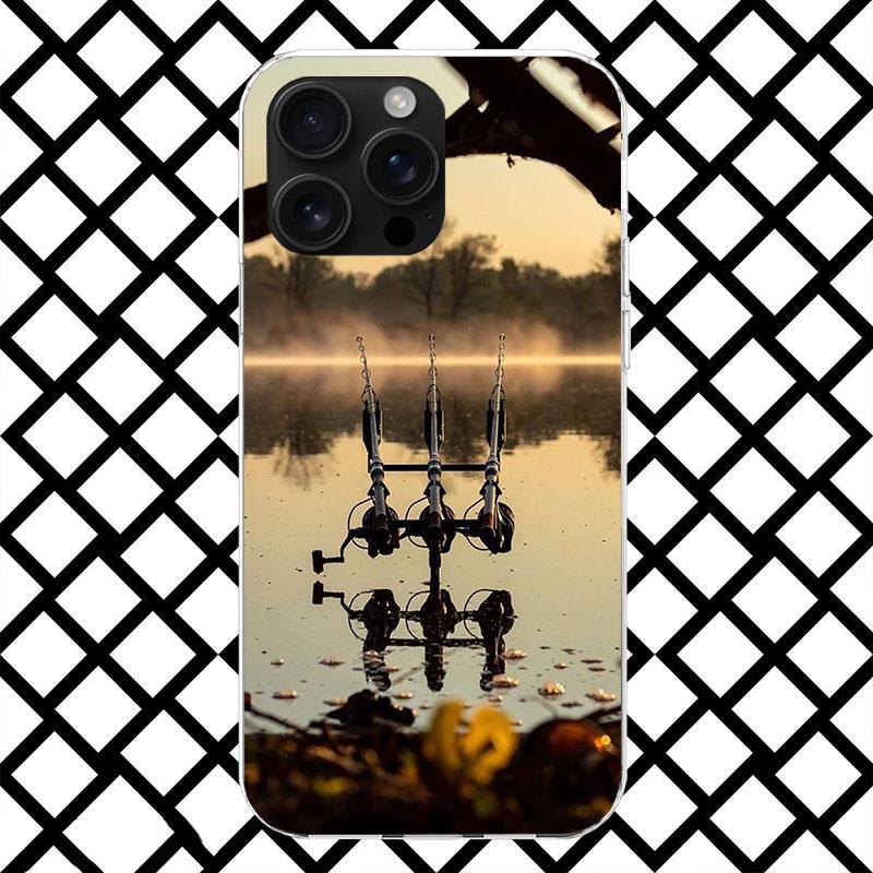 Carp Fish Fishing Rod Hook Phone Case for iPhone 17 Air 16 16E 15 14 Plus 13 Mini 12 11 Pro Max 7 8 + SE 2020 Soft Cover Fundas