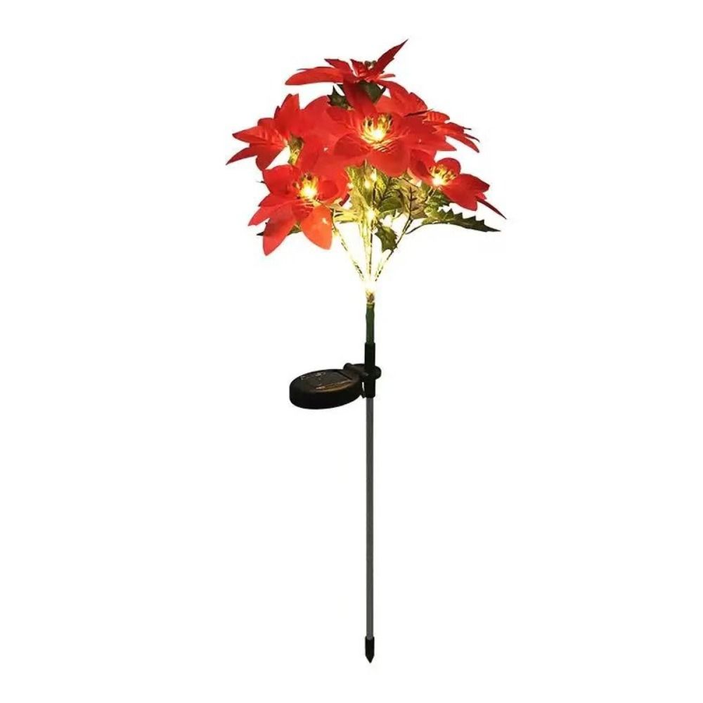 LED LED Solar Christmas Flower Lights Solar LED Light Poinsettia Light Light Solar Powered Artificial Flower Light Outdoor