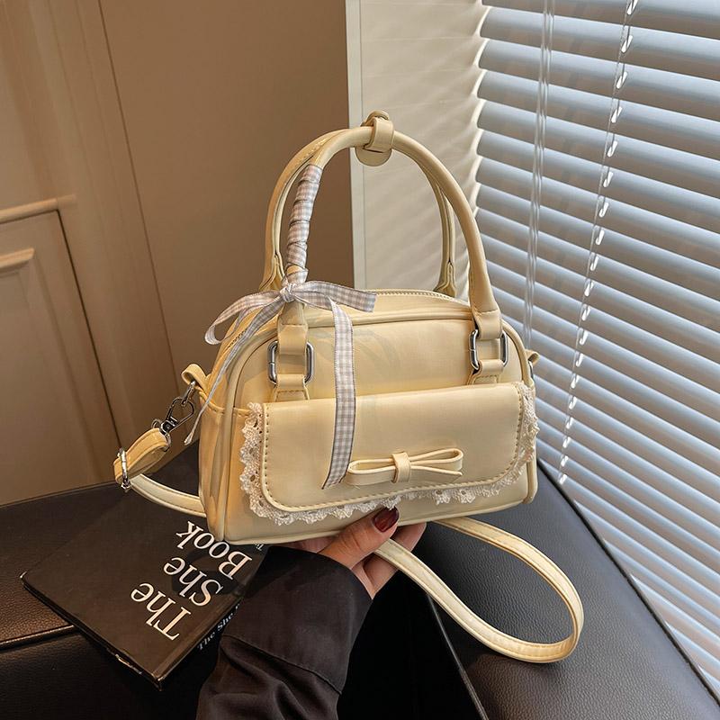 Vintage kabelka přes rameno - Dámská kabelka s mašlí, Korejský streetwear, Ležérní crossbody kabelka, Trendy cestovní taška,