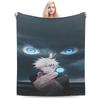 Gojo Satoru Blankets Winter  Super Soft Throw Blanket For Girl Bedroom Flannel Bedspread Bed Cover