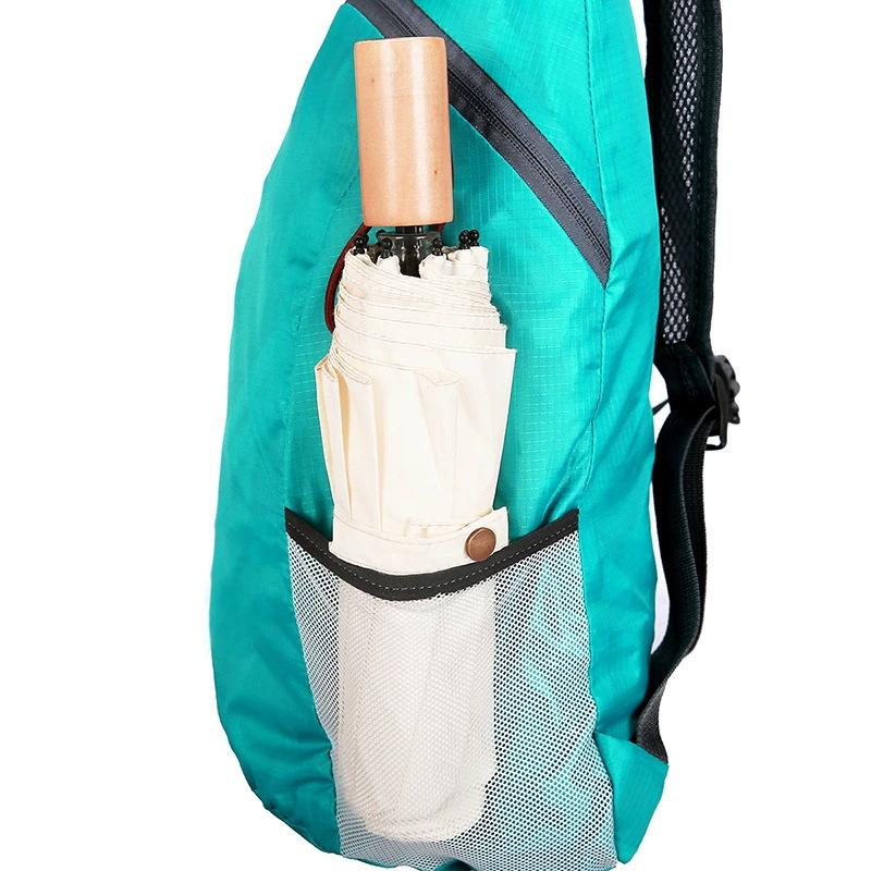 Portable and foldable backpack. Foldable ultra-light outdoor folding backpack. Travel, sports and daily use bag. For men and women.