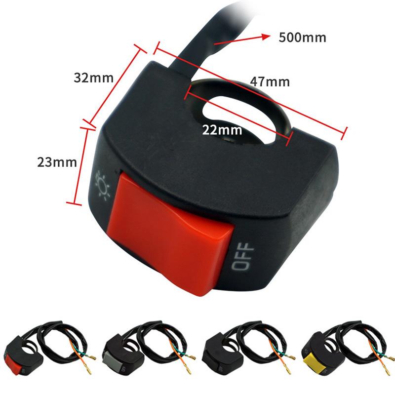 22mm Universal Motorcycle Handlebar Light Switch Button LED Headlights Power Off Function Dual Flash Switch Motor Accessories