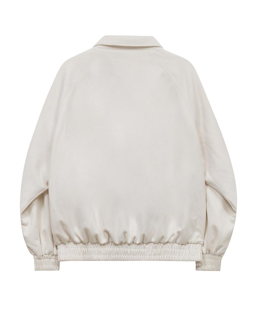 Standarderror 87-Stan057 Raglan Suede Blouson Jacket Ivory