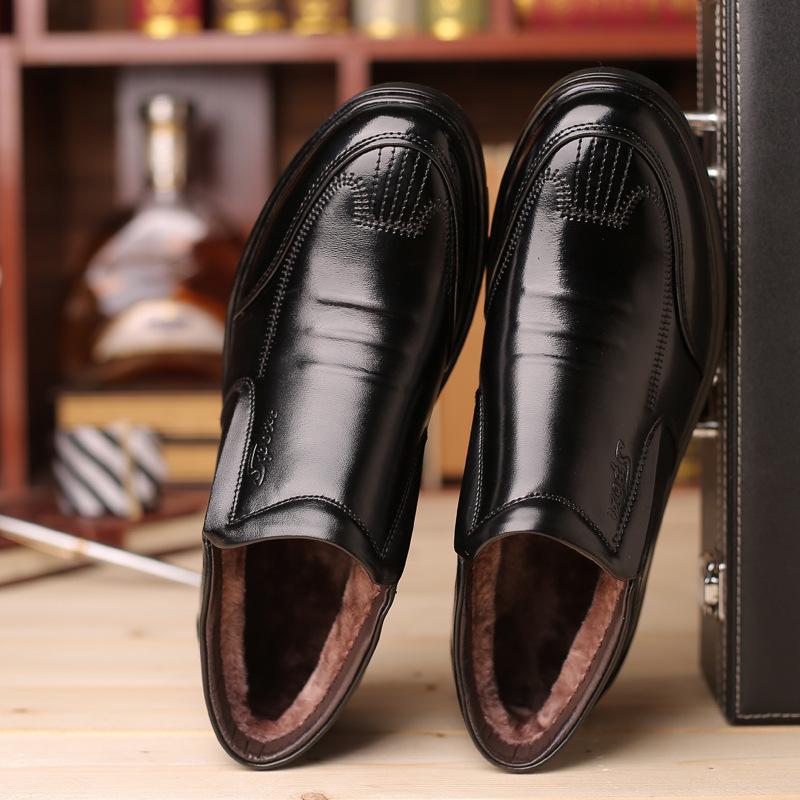 Cizme de iarnă pentru bărbați din piele naturală, cizme de afaceri, slip-on, cu blană, călduroase, cizme de zăpadă pentru bărbați, casual, de bază, cizme scurte de gleznă de vânzare fh