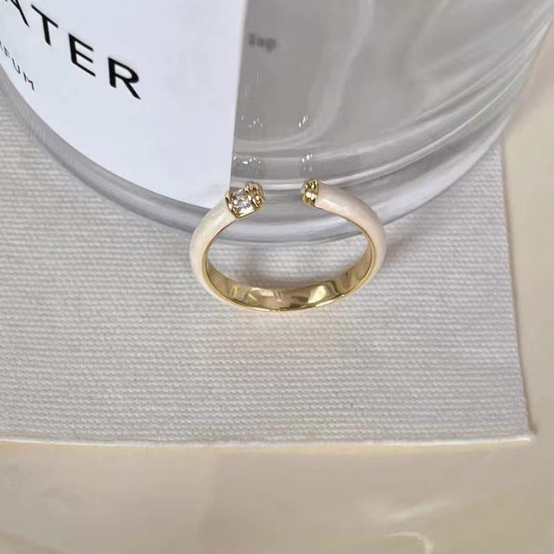 French Adjustable Elegant Style Ring For Women With Unique Geometric Design In Copper Material