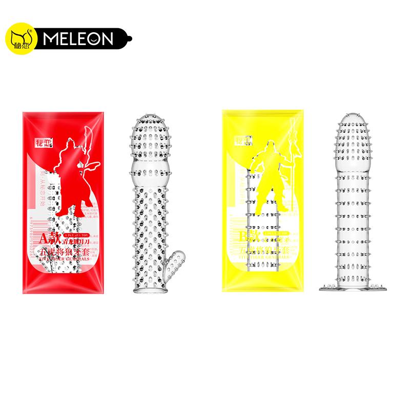 MELEON Wiederverwendbare Kondome für den Penis, Penisverlängerung, Ärmel, Spermasperre, Penisring, Dildo-Abdeckung, Sexspielzeug für Männer, Verzögerung der Ejakulation