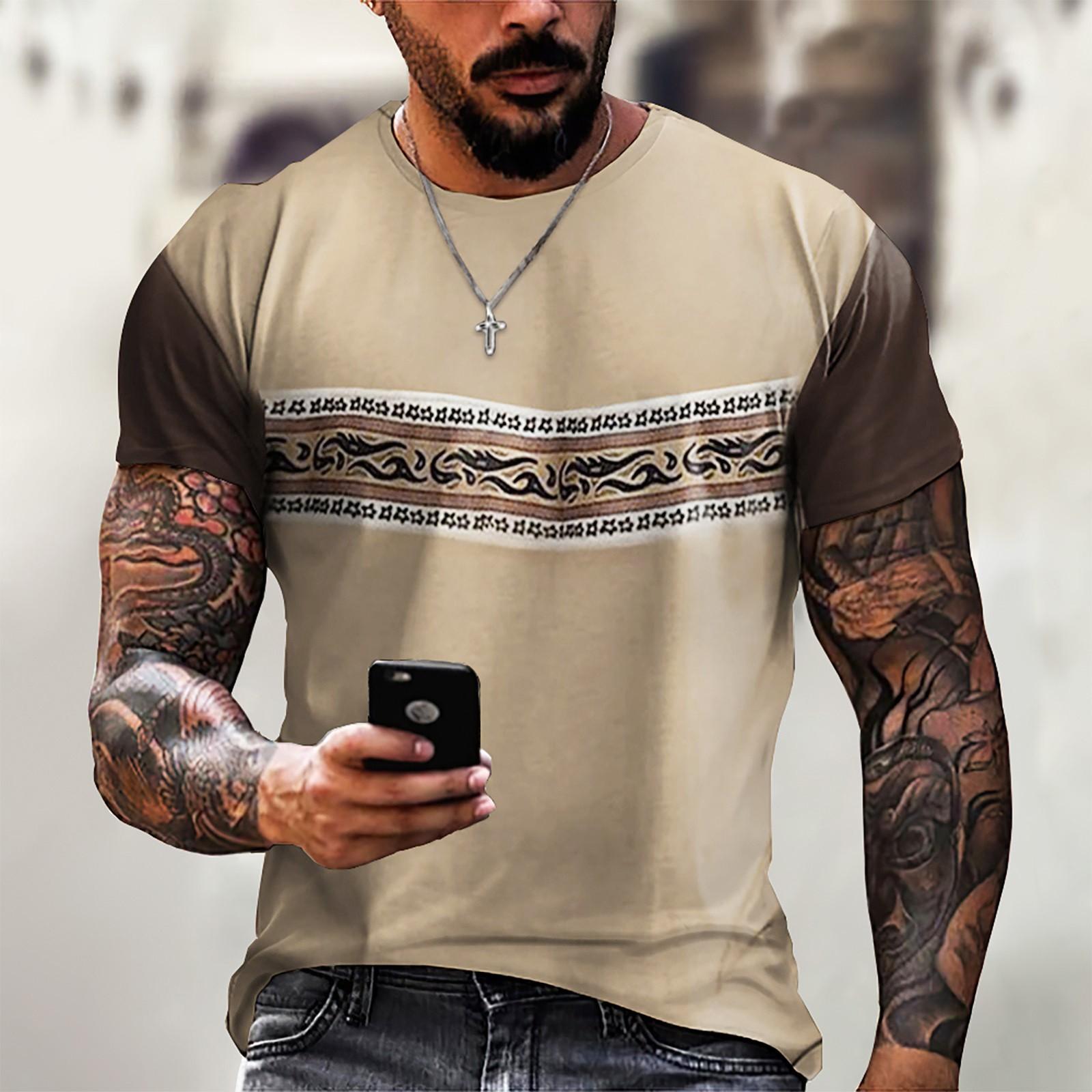 

Мужская повседневная футболка с короткими рукавами и нижней рубашкой с рукавами реглан M хаки