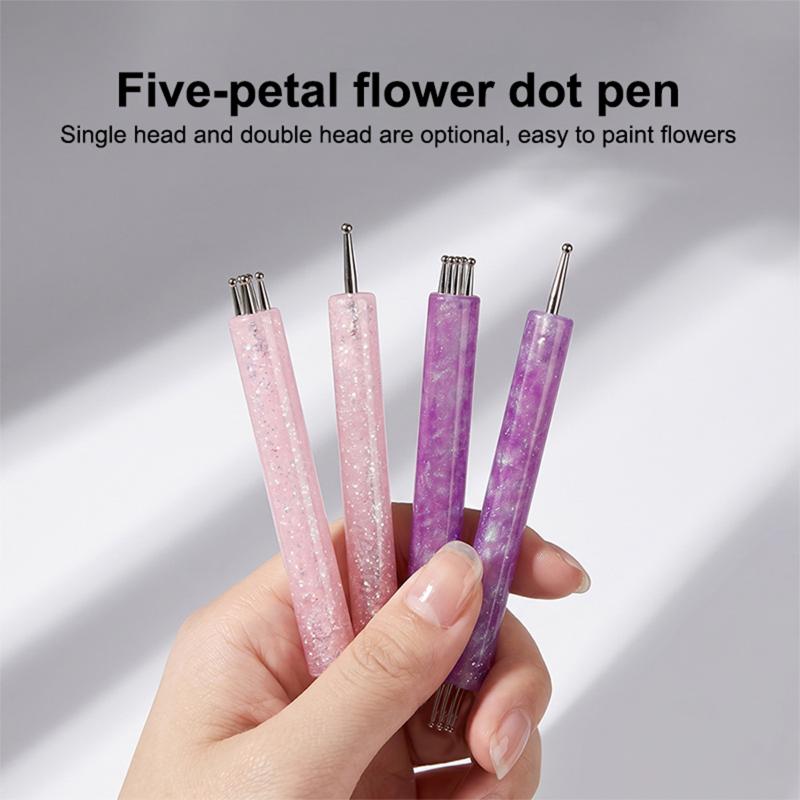 5 Petal Flower Nail Dotting Pen Stainless Steel Tip Perfect for DIY Manicure Design Ideas