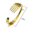 Surgical Stainless Steel [Green Piercing] Men's Bracelet, Bangle, Fork, 316L, Armlet, Silver, Freezers, Wrist, STB45/SP