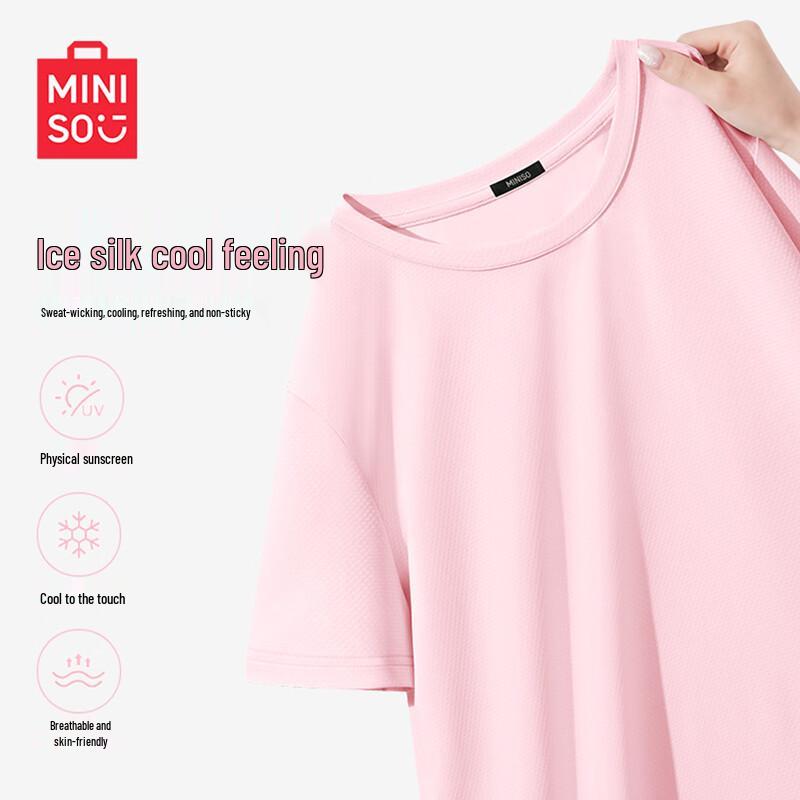 MINISO Women s Ice Silk Quick-Dry Short Sleeve T-shirt M