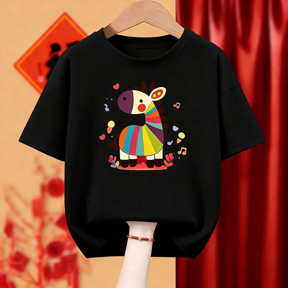 Children's T-shirt with Chinese New Year Short Sleeved Red T-shirt